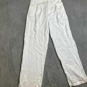 12th Tribe Pants Womens XS White Wide Leg‎ Flare Trousers 100% Lyocell RN#157037